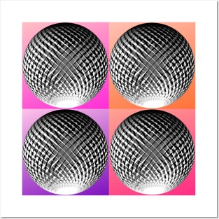 Elegant pink purple orange pop art with silver spheres Posters and Art